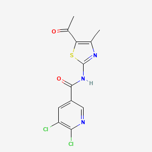 N-(5-acetyl-4-methyl-1,3-thiazol-2-yl)-5,6-dichloropyridine-3-carboxamide