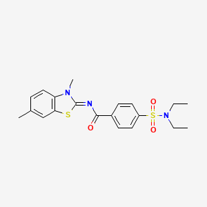 molecular formula C20H23N3O3S2 B2867356 4-(二乙基磺酰基)-N-(3,6-二甲基-1,3-苯并噻唑-2-亚基)苯甲酰胺 CAS No. 391229-89-3