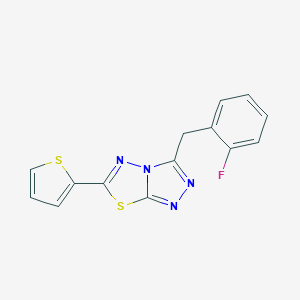 molecular formula C14H9FN4S2 B286736 3-(2-Fluorobenzyl)-6-(2-thienyl)[1,2,4]triazolo[3,4-b][1,3,4]thiadiazole 