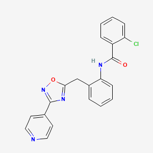 2-chloro-N-(2-((3-(pyridin-4-yl)-1,2,4-oxadiazol-5-yl)methyl)phenyl)benzamide