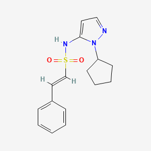 (E)-N-(2-cyclopentylpyrazol-3-yl)-2-phenylethenesulfonamide