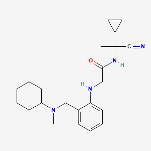 molecular formula C22H32N4O B2867378 N-(1-cyano-1-cyclopropylethyl)-2-[(2-{[cyclohexyl(methyl)amino]methyl}phenyl)amino]acetamide CAS No. 1036695-09-6