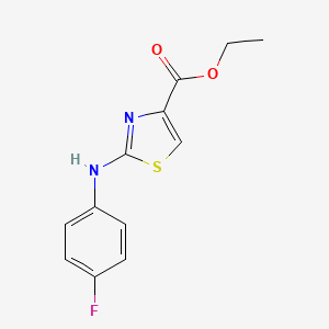 molecular formula C12H11FN2O2S B2867380 4-((4-氟苯基)氨基)-3,5-噻唑羧酸乙酯 CAS No. 1449274-53-6