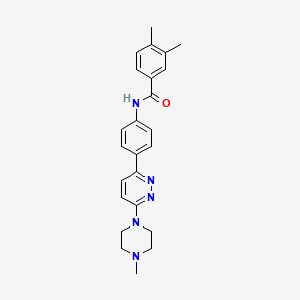 molecular formula C24H27N5O B2867387 3,4-dimethyl-N-(4-(6-(4-methylpiperazin-1-yl)pyridazin-3-yl)phenyl)benzamide CAS No. 941895-52-9