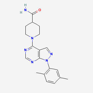 1-[1-(2,5-dimethylphenyl)-1H-pyrazolo[3,4-d]pyrimidin-4-yl]piperidine-4-carboxamide