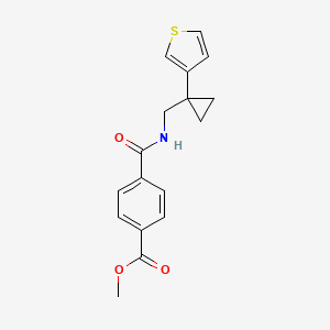molecular formula C17H17NO3S B2867396 Methyl 4-[(1-thiophen-3-ylcyclopropyl)methylcarbamoyl]benzoate CAS No. 2415623-82-2