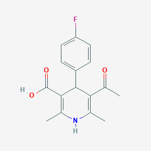 molecular formula C16H16FNO3 B2867398 5-acetyl-4-(4-fluorophenyl)-2,6-dimethyl-1,4-dihydropyridine-3-carboxylic Acid CAS No. 439120-58-8