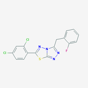 molecular formula C16H9Cl2FN4S B286740 6-(2,4-Dichlorophenyl)-3-(2-fluorobenzyl)[1,2,4]triazolo[3,4-b][1,3,4]thiadiazole 