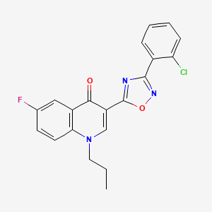 molecular formula C20H15ClFN3O2 B2867402 3-(3-(2-chlorophenyl)-1,2,4-oxadiazol-5-yl)-6-fluoro-1-propylquinolin-4(1H)-one CAS No. 1251597-27-9