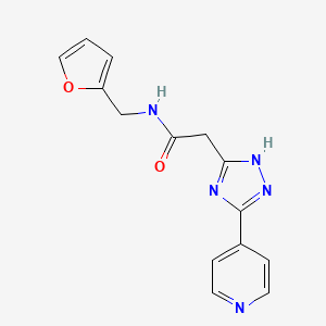molecular formula C14H13N5O2 B2867403 N-(2-呋喃基甲基)-2-(3-(4-吡啶基)(1H-1,2,4-三唑-5-基))乙酰胺 CAS No. 943115-60-4