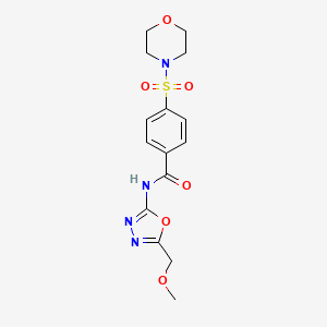 molecular formula C15H18N4O6S B2867405 N-(5-(methoxymethyl)-1,3,4-oxadiazol-2-yl)-4-(morpholinosulfonyl)benzamide CAS No. 685837-35-8