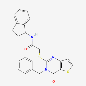 2-({3-benzyl-4-oxo-3H,4H-thieno[3,2-d]pyrimidin-2-yl}sulfanyl)-N-(2,3-dihydro-1H-inden-1-yl)acetamide