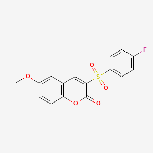 molecular formula C16H11FO5S B2867412 3-[(4-fluorophenyl)sulfonyl]-6-methoxy-2H-chromen-2-one CAS No. 904438-84-2