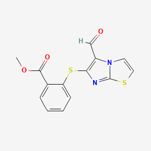 Methyl 2-(5-formylimidazo[2,1-b][1,3]thiazol-6-yl)sulfanylbenzoate