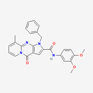 1-benzyl-N-(3,4-dimethoxyphenyl)-9-methyl-4-oxo-1,4-dihydropyrido[1,2-a]pyrrolo[2,3-d]pyrimidine-2-carboxamide