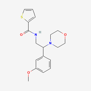 molecular formula C18H22N2O3S B2867425 N-(2-(3-甲氧基苯基)-2-吗啉基乙基)噻吩-2-甲酰胺 CAS No. 941964-44-9