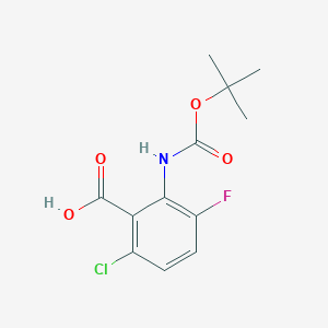 molecular formula C12H13ClFNO4 B2867429 6-Chloro-3-fluoro-2-[(2-methylpropan-2-yl)oxycarbonylamino]benzoic acid CAS No. 2248397-39-7