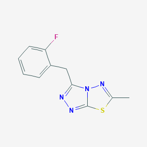 molecular formula C11H9FN4S B286743 3-(2-Fluorobenzyl)-6-methyl[1,2,4]triazolo[3,4-b][1,3,4]thiadiazole 