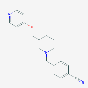 molecular formula C19H21N3O B2867433 4-[[3-(吡啶-4-基氧甲基)哌啶-1-基]甲基]苯甲腈 CAS No. 2379953-61-2