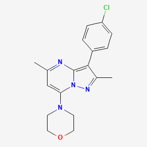 molecular formula C18H19ClN4O B2867449 4-(3-(4-氯苯基)-2,5-二甲基吡唑并[1,5-a]嘧啶-7-基)吗啉 CAS No. 850193-71-4