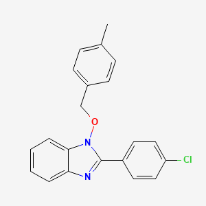 molecular formula C21H17ClN2O B2867452 2-(4-chlorophenyl)-1-[(4-methylbenzyl)oxy]-1H-1,3-benzimidazole CAS No. 338791-33-6