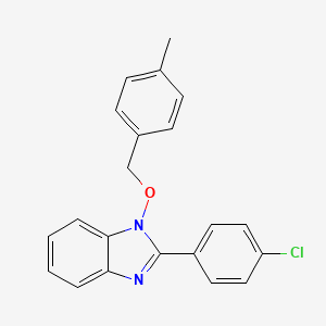 molecular formula C21H17ClN2O B2867452 2-(4-氯苯基)-1-[(4-甲基苄基)氧基]-1H-1,3-苯并咪唑 CAS No. 338791-33-6