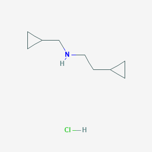 molecular formula C9H18ClN B2867470 (2-环丙基乙基)(环丙基甲基)胺盐酸盐 CAS No. 1989672-86-7