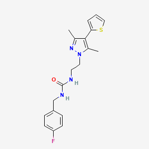1-(2-(3,5-dimethyl-4-(thiophen-2-yl)-1H-pyrazol-1-yl)ethyl)-3-(4-fluorobenzyl)urea