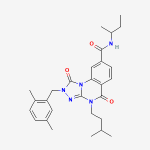 molecular formula C28H35N5O3 B2867487 N-(sec-butyl)-2-(2,5-dimethylbenzyl)-4-isopentyl-1,5-dioxo-1,2,4,5-tetrahydro-[1,2,4]triazolo[4,3-a]quinazoline-8-carboxamide CAS No. 1223812-37-0