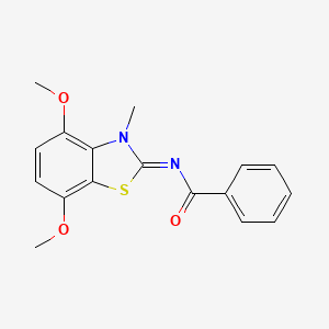 N-(4,7-dimethoxy-3-methyl-1,3-benzothiazol-2-ylidene)benzamide