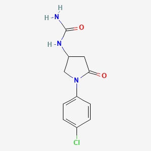 molecular formula C11H12ClN3O2 B2867499 1-(1-(4-Chlorophenyl)-5-oxopyrrolidin-3-yl)urea CAS No. 894032-05-4