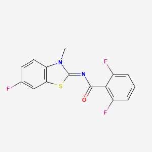2,6-difluoro-N-(6-fluoro-3-methyl-1,3-benzothiazol-2-ylidene)benzamide