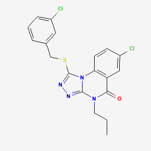 7-chloro-1-[(3-chlorobenzyl)thio]-4-propyl[1,2,4]triazolo[4,3-a]quinazolin-5(4H)-one
