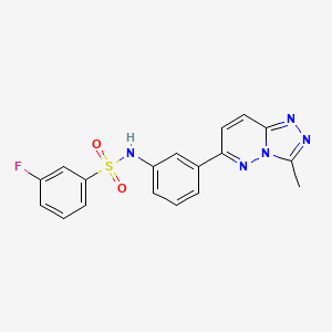 molecular formula C18H14FN5O2S B2867510 3-fluoro-N-(3-(3-methyl-[1,2,4]triazolo[4,3-b]pyridazin-6-yl)phenyl)benzenesulfonamide CAS No. 894987-85-0