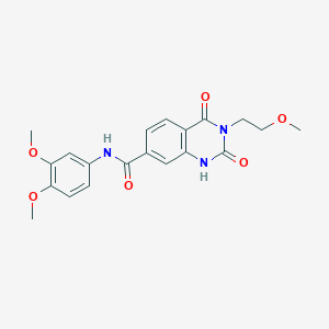 molecular formula C20H21N3O6 B2867522 N-(3,4-二甲氧基苯基)-3-(2-甲氧基乙基)-2,4-二氧代-1,2,3,4-四氢喹唑啉-7-甲酰胺 CAS No. 892260-02-5
