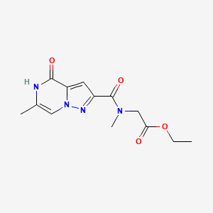 ethyl N-methyl-N-(6-methyl-4-oxo-4,5-dihydropyrazolo[1,5-a]pyrazine-2-carbonyl)glycinate