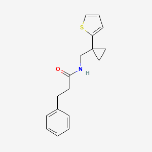 3-phenyl-N-((1-(thiophen-2-yl)cyclopropyl)methyl)propanamide