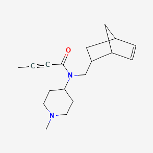 molecular formula C18H26N2O B2867537 N-(2-Bicyclo[2.2.1]hept-5-enylmethyl)-N-(1-methylpiperidin-4-yl)but-2-ynamide CAS No. 2411217-22-4