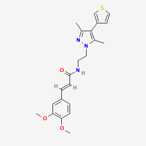 (E)-3-(3,4-dimethoxyphenyl)-N-(2-(3,5-dimethyl-4-(thiophen-3-yl)-1H-pyrazol-1-yl)ethyl)acrylamide