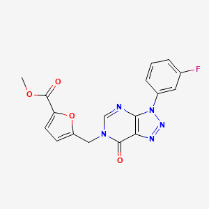 molecular formula C17H12FN5O4 B2867550 5-[[3-(3-氟苯基)-7-氧代三唑并[4,5-d]嘧啶-6-基]甲基]呋喃-2-甲酸甲酯 CAS No. 893936-69-1