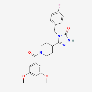 molecular formula C23H25FN4O4 B2867556 5-[1-(3,5-二甲氧基苯甲酰)哌啶-4-基]-4-(4-氟苄基)-2,4-二氢-3H-1,2,4-三唑-3-酮 CAS No. 1775559-36-8