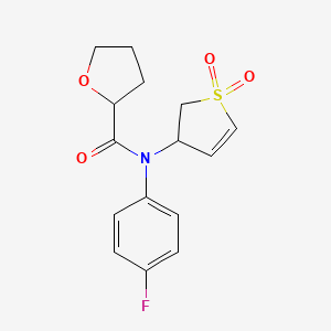 molecular formula C15H16FNO4S B2867559 N-(1,1-dioxido-2,3-dihydrothiophen-3-yl)-N-(4-fluorophenyl)tetrahydrofuran-2-carboxamide CAS No. 863022-17-7