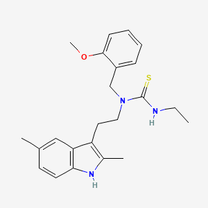 molecular formula C23H29N3OS B2867561 1-[2-(2,5-二甲基-1H-吲哚-3-基)乙基]-3-乙基-1-[(2-甲氧苯基)甲基]硫脲 CAS No. 686751-56-4