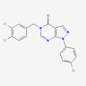 molecular formula C18H11Cl3N4O B2867564 1-(4-chlorophenyl)-5-(3,4-dichlorobenzyl)-1H-pyrazolo[3,4-d]pyrimidin-4(5H)-one CAS No. 852441-52-2