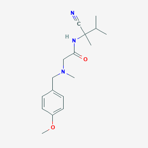 molecular formula C17H25N3O2 B2867567 N-(1-cyano-1,2-dimethylpropyl)-2-{[(4-methoxyphenyl)methyl](methyl)amino}acetamide CAS No. 1326024-70-7