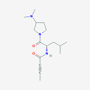 N-[(2S)-1-[3-(Dimethylamino)pyrrolidin-1-yl]-4-methyl-1-oxopentan-2-yl]but-2-ynamide