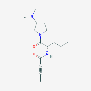 molecular formula C16H27N3O2 B2867569 N-[(2S)-1-[3-(Dimethylamino)pyrrolidin-1-yl]-4-methyl-1-oxopentan-2-yl]but-2-ynamide CAS No. 2411183-81-6