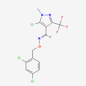 molecular formula C13H9Cl3F3N3O B2867570 5-氯-1-甲基-3-(三氟甲基)-1H-吡唑-4-甲醛 O-(2,4-二氯苄基)肟 CAS No. 318284-46-7