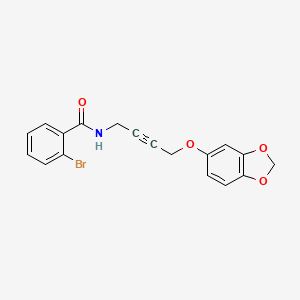molecular formula C18H14BrNO4 B2867571 N-(4-(benzo[d][1,3]dioxol-5-yloxy)but-2-yn-1-yl)-2-bromobenzamide CAS No. 1428362-41-7