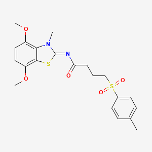 (E)-N-(4,7-dimethoxy-3-methylbenzo[d]thiazol-2(3H)-ylidene)-4-tosylbutanamide